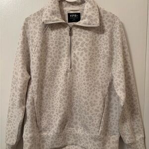 YPB Women's Cream Leopard Print Sweatshirt